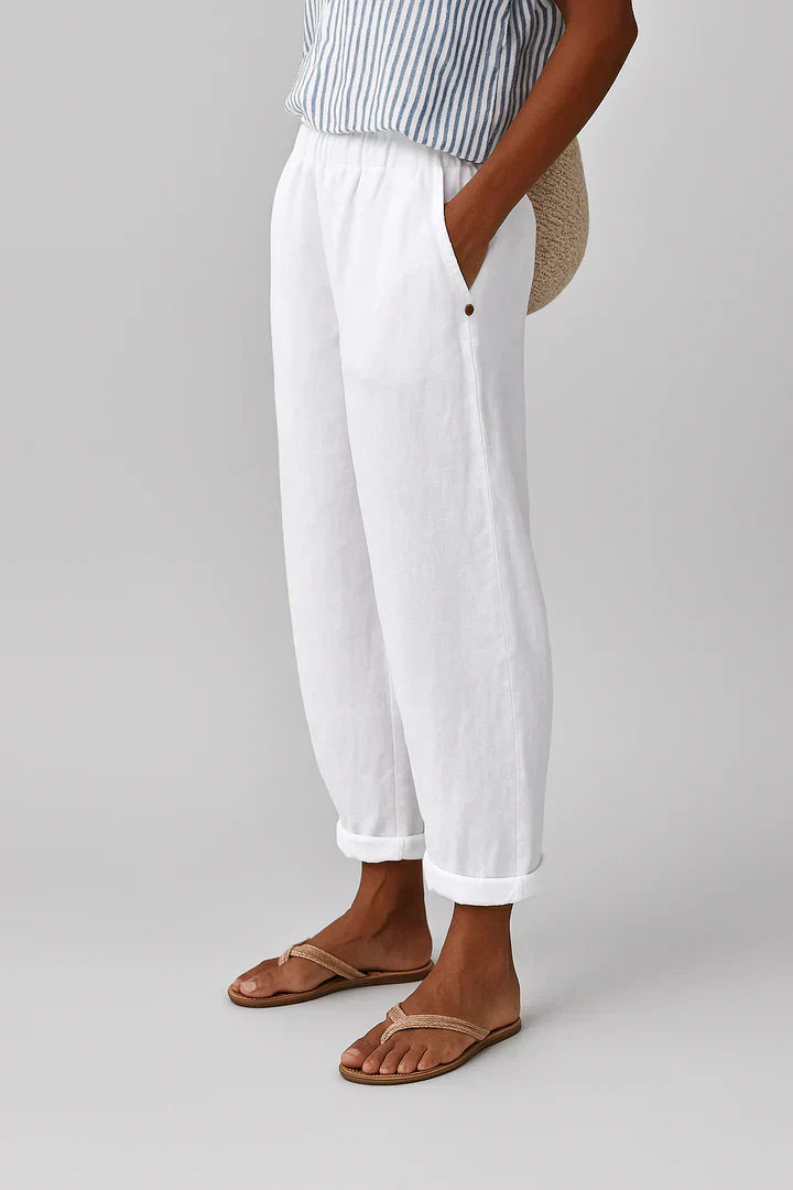 Delphine | Cotton Blend Relaxed Trousers