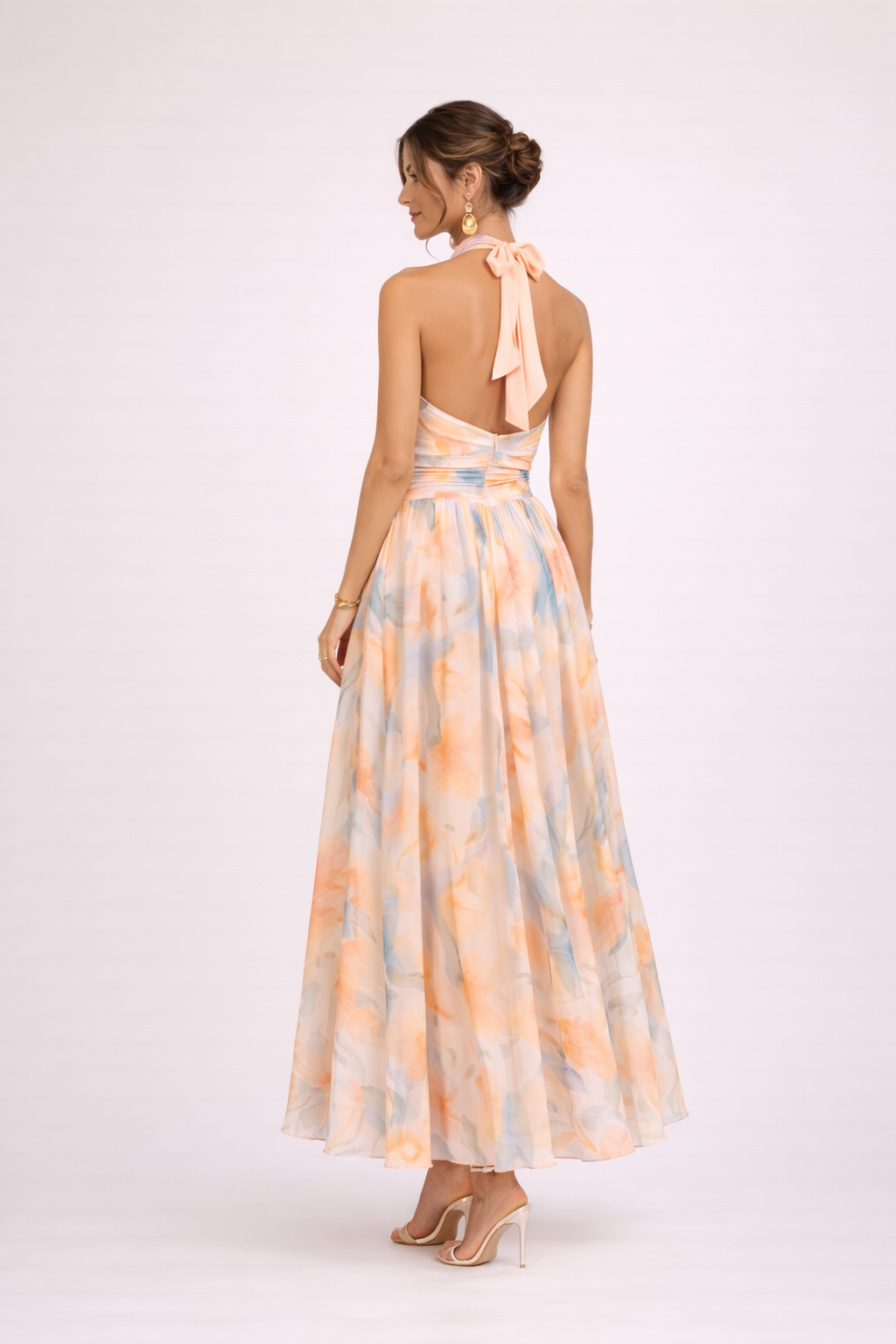 Aveline - Aquarelle Halter Dress