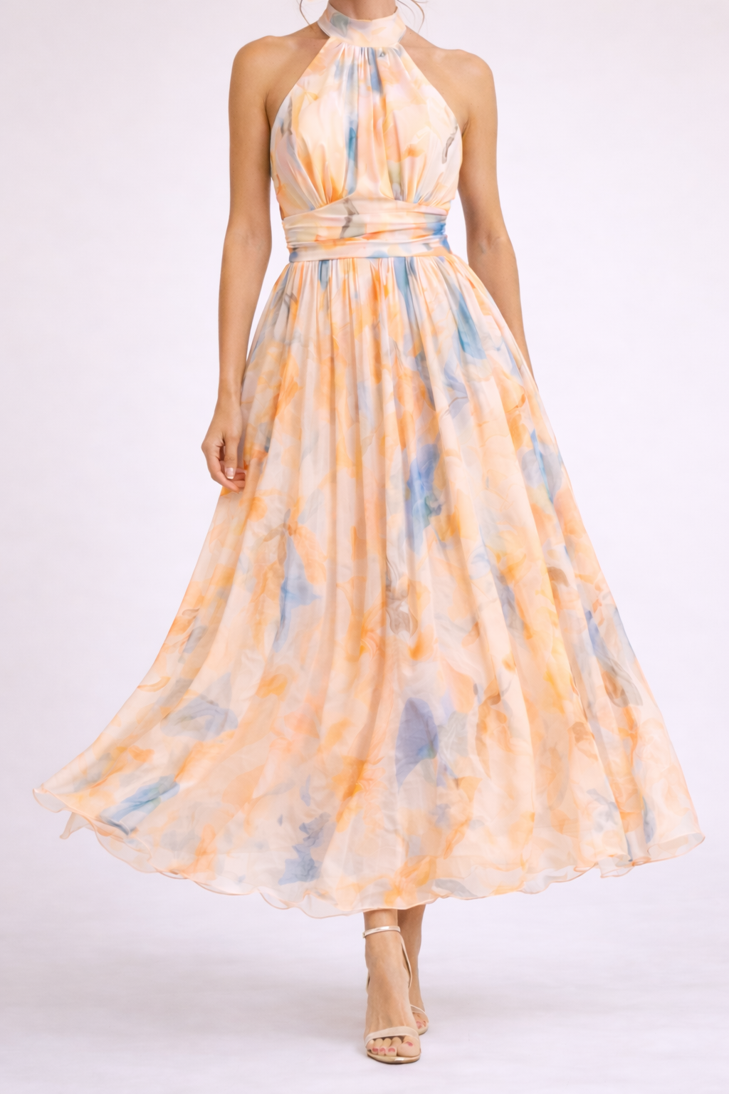 Aveline - Aquarelle Halter Dress