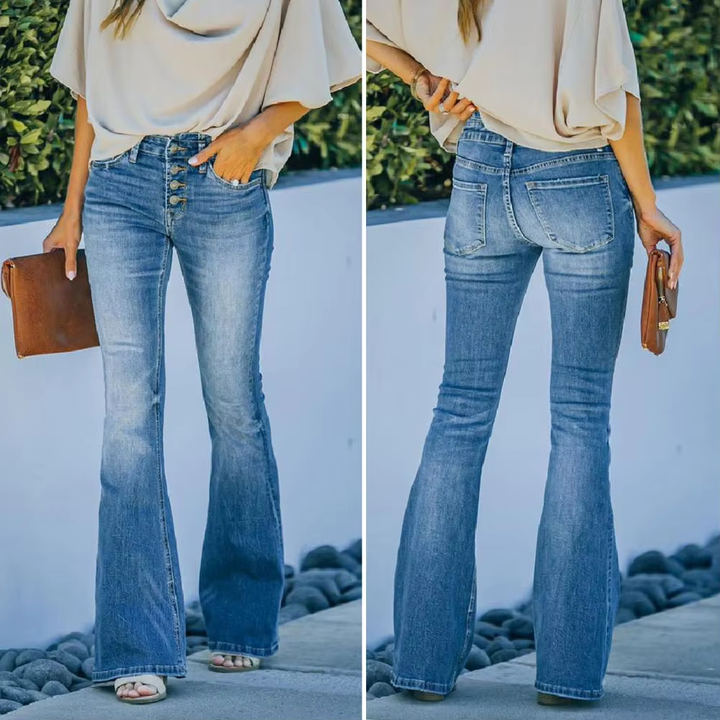AVELINE | Comfortable High Waist Vintage Flared Jeans
