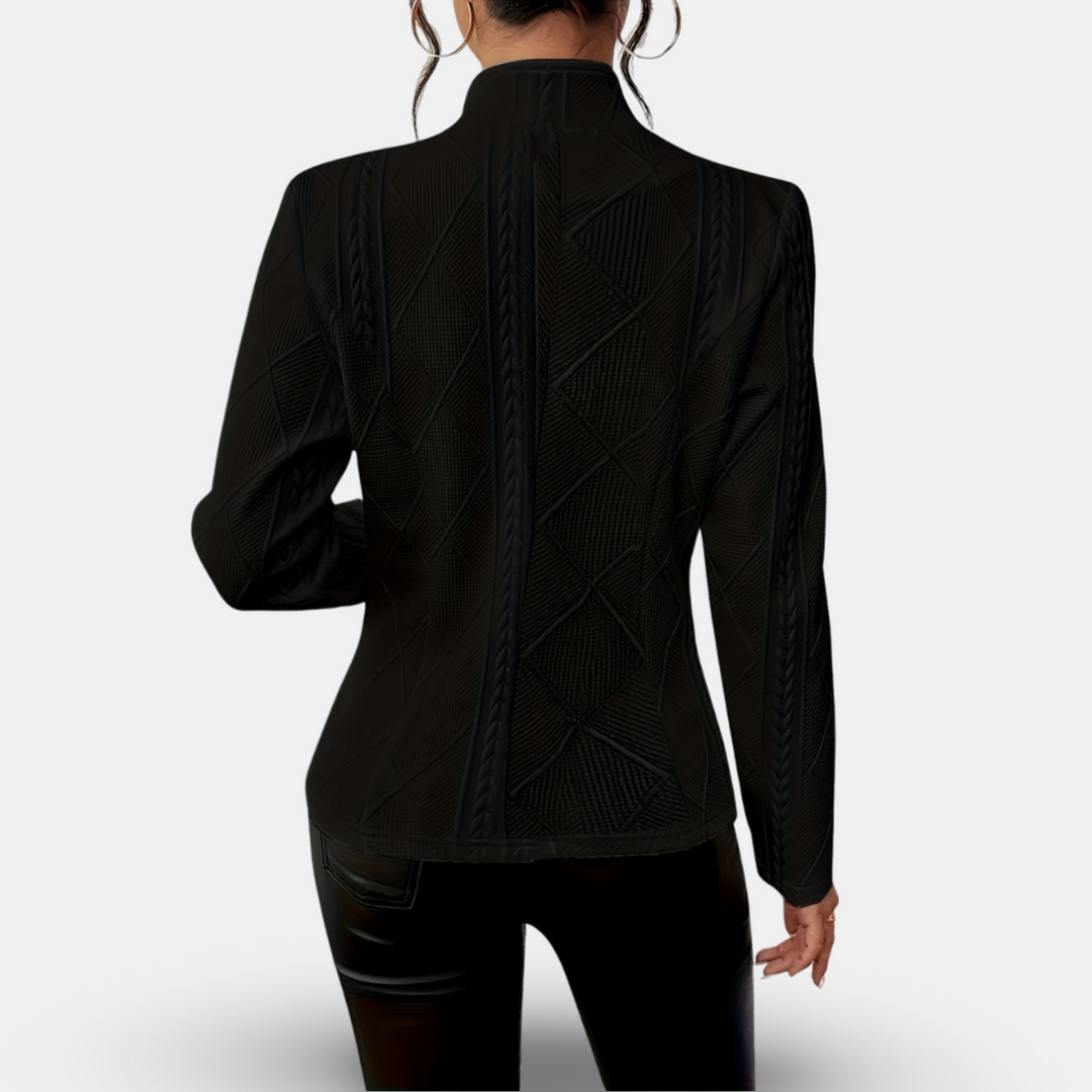 Women’s Textured Blazer – Tailored Fit with Geometric Detailing