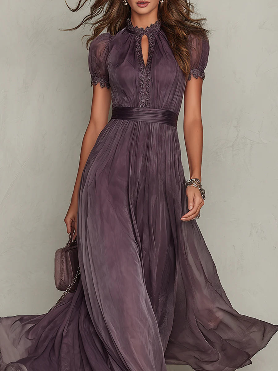 Ashley | Vintage Elegant Chiffon Maxi Dress