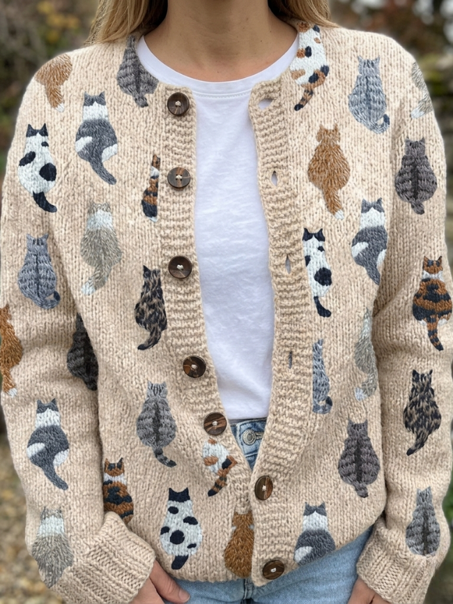Marilyn | Cat Pattern Cardigan
